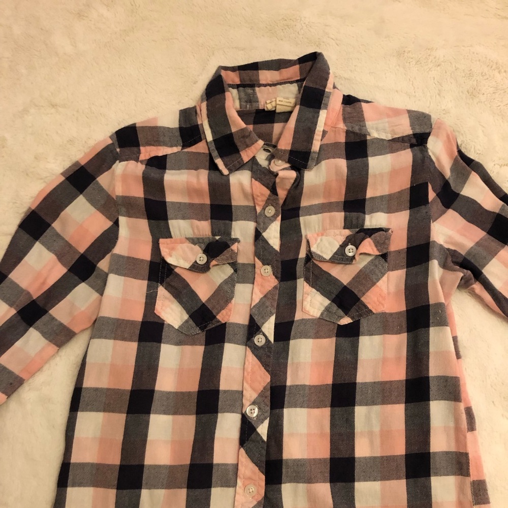 Japna flannel xs pink grey EUC